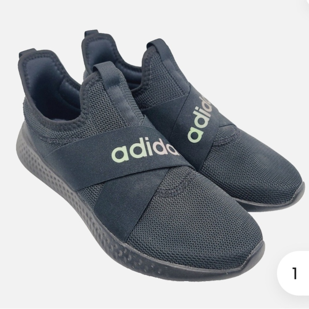 Adidas Black Slip-On Athletic Shoes with Logo size 7